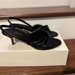 3.1 PhilipKim Bridgette black leather kitten heel sandal